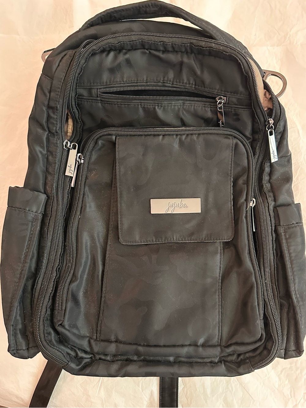Ju-Ju-Be Black Subtle Camo Backpack - Diaper Bag or Everyday Carry men or women